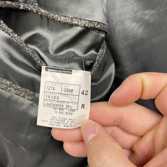 Jack Victor Lanzawood Sport Coat Blazer 42R Men’s Wool Tweed Dark Green Jacket - Picture 14 of 16